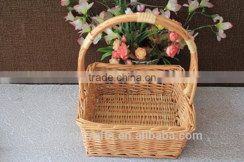 Storage Willow Basket With Handles Convenient For Picnic