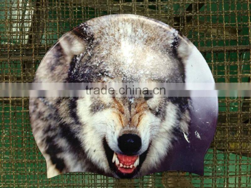 wholesale new design colorful silicone swimming cap for Christmas