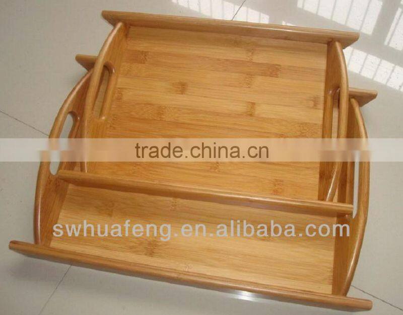 2017 Best selling natural bamboo breakfast tray with handle
