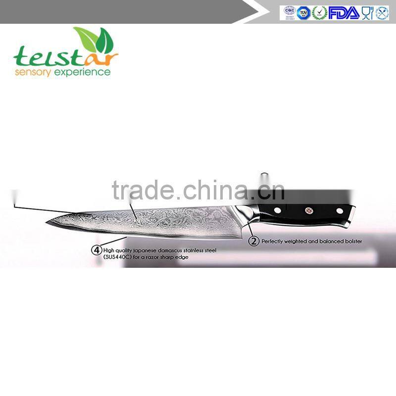 Japanese Damascus 8" Chef's Knife VG10 Razor Sharp 67 Layers High Carbon Steel with Triple Riveted Handle
