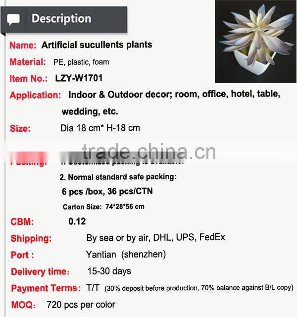 Hot sale artificial potted plants chinese succulent plants