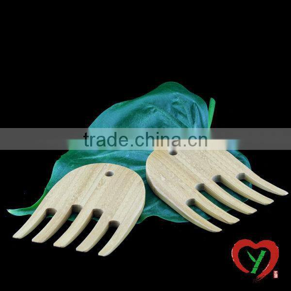 Fashionable bamboo salad hand servers