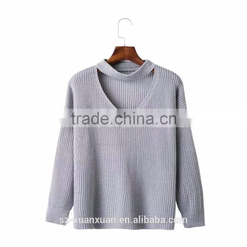 Wholesale winter V-neck women's turtleneck sweater 2016