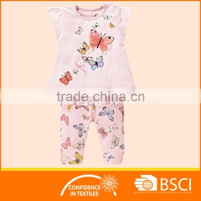 Infant Clothes Baby Girl T Shirts+Full Print Pants 2pcs Set Children Clothing Set