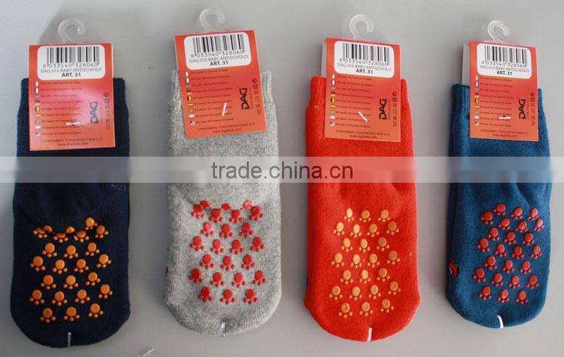 chldren tramponline socks with anti slip grip and full terry inside
