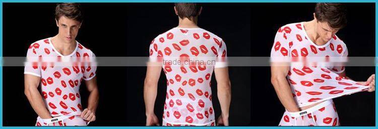 New Arrival 2014 Transparent Sexy T Shirt Printing Lip Man Underwear SM29-1