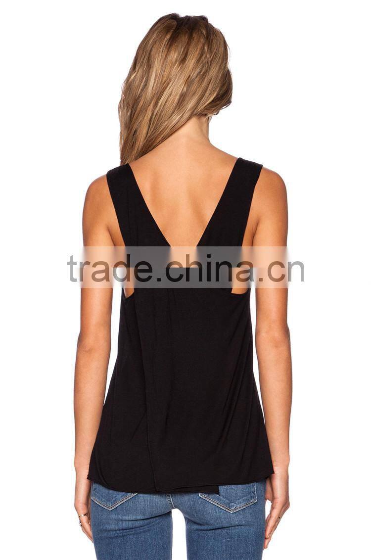 Plain black singlet form slimming stringer tank top bodybuilding