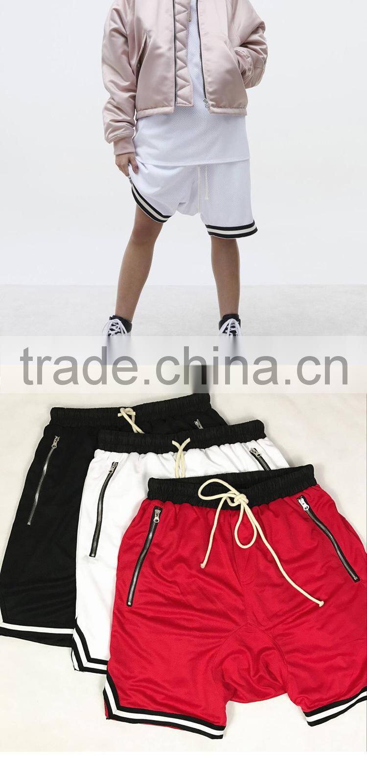 Custom elastic waist gym striped basketball jogger wholesale mens sweat crossfit harem sweat shorts pants