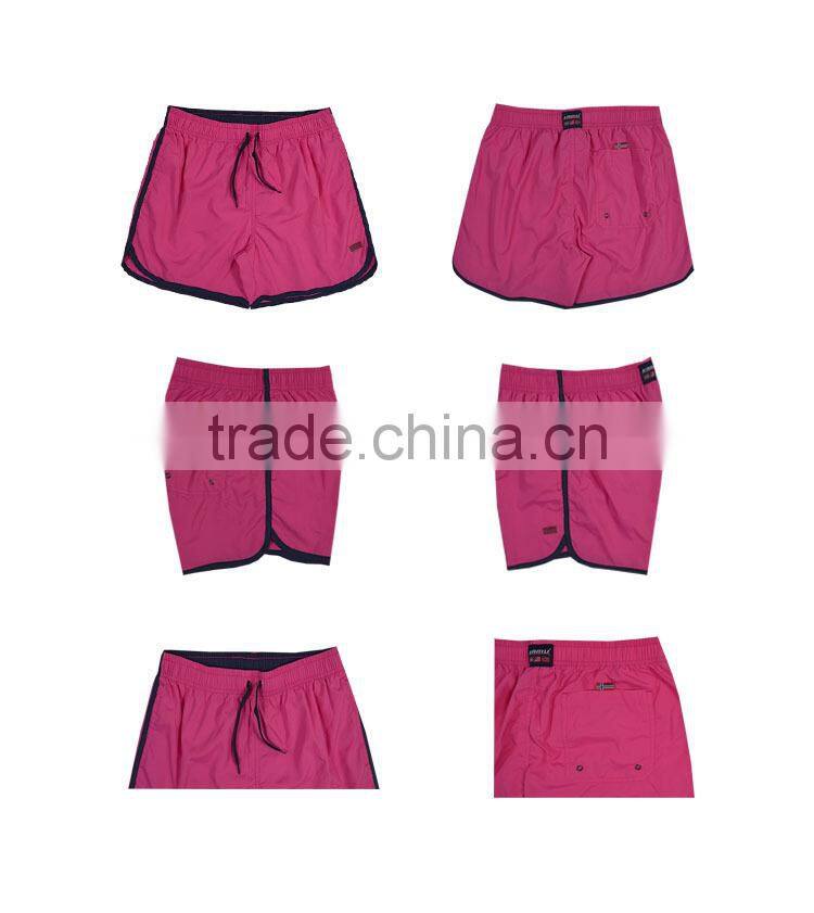 lady solid color spendex board shorts
