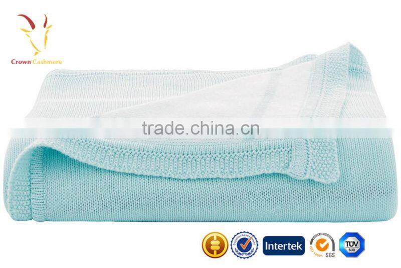 knitted 100% pure cashmere Bright Color blanket for baby