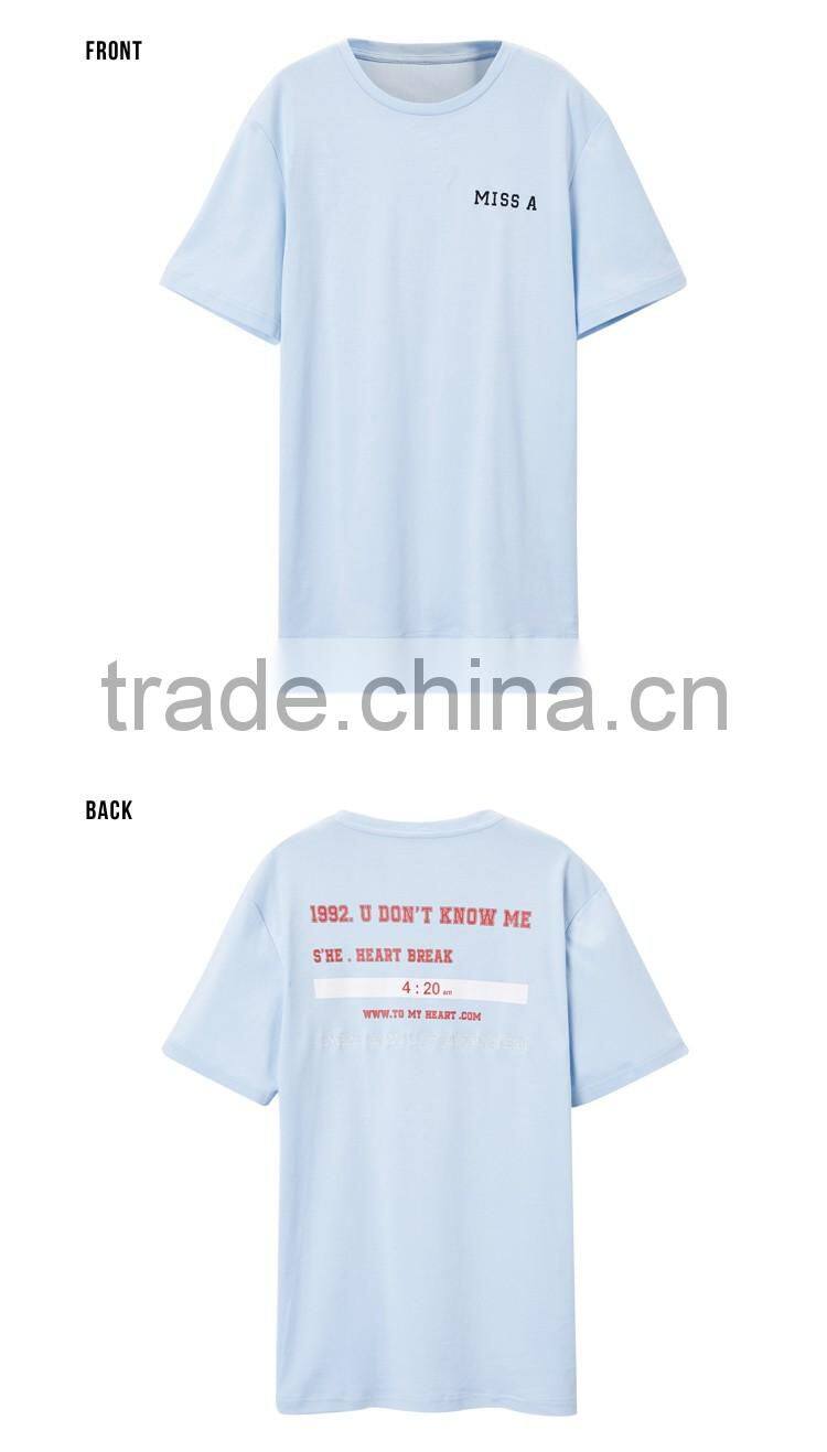 Custom longline t shirt printing women t shirt manufacturer bangladesh