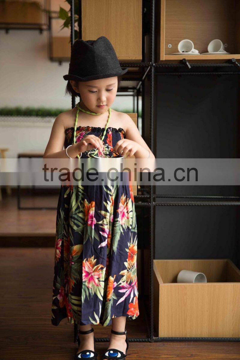 COOL KID ZONE 2016 rayon flower soft baby dress off shoulrder fashion girl baby dress