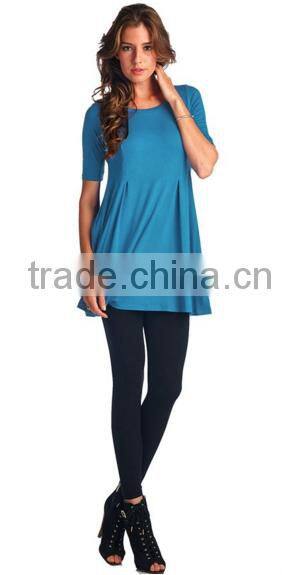 Fashion womens clothes Short Sleeve Swing Dress Tunic Tops for women 2016