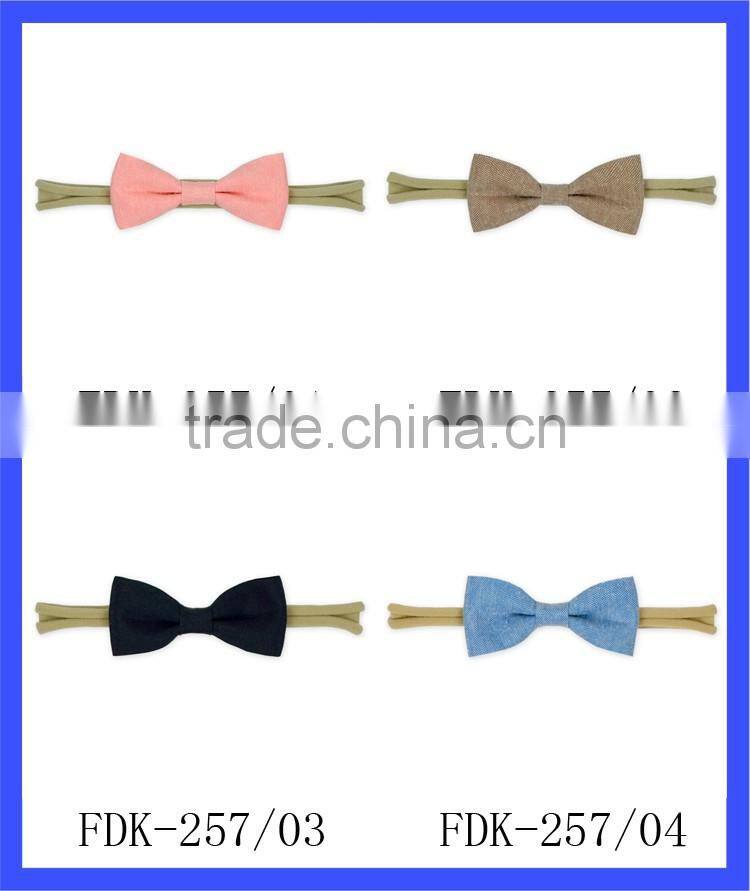 Koren Fancy Bow Elasticity Pony Girl Hair Band Solid Color Newborn Accessories