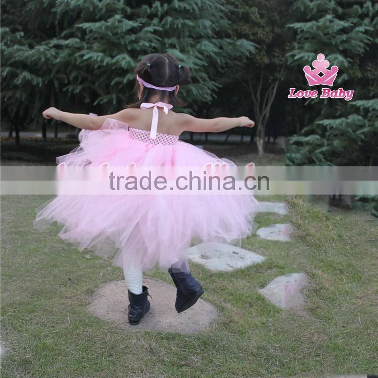 Pure White Tulle Girl Crochet Tutu Dress Beautiful Puffy Baby Dance Dress