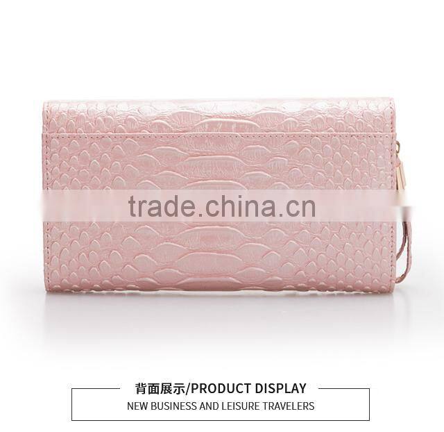 High Quality Women Leather Long Wallet Fashion Pure Color Clutch Bag Women