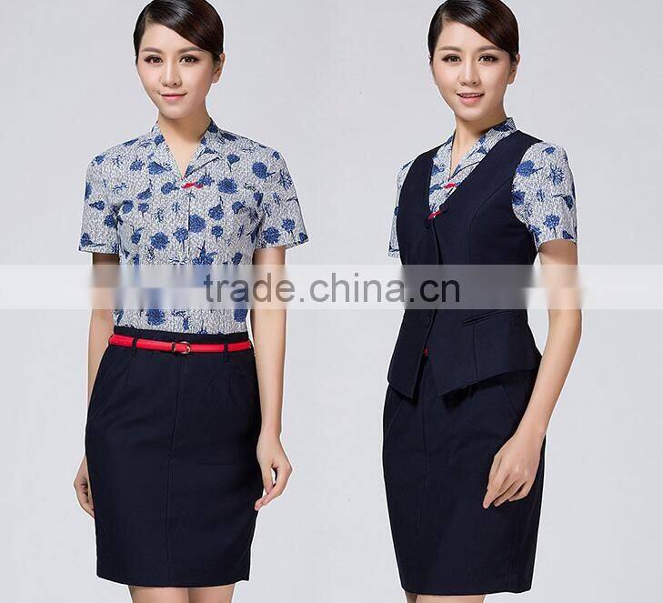fashion airline pilot stewardess uniform/ Female aerial work clothes air stewardess uniform