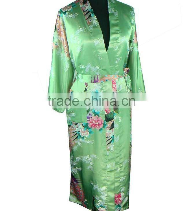 Silk kimono dress Women Robe Gown Bathrobe Sleepwear SW008
