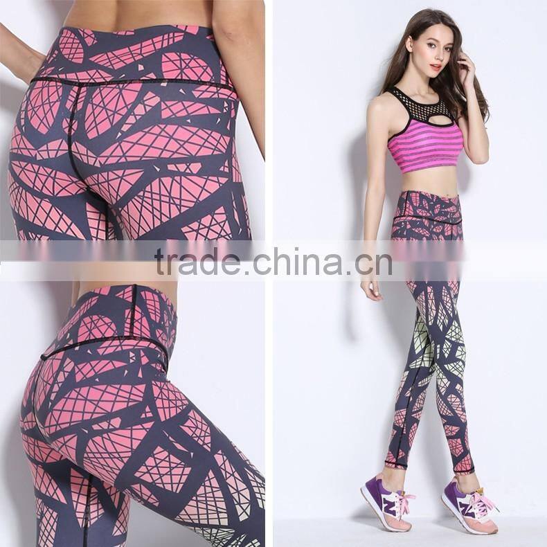 Womens sublimation printing fitness yoga wear pants