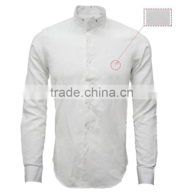 latest custom man shirt design pure white linen mens dress shirts camisas