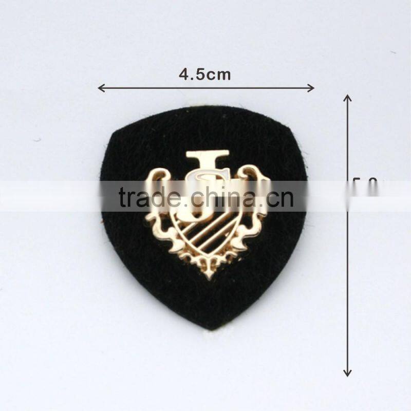 Black/white PU leather label with metal alloy logo jeans/jacket leather patches PLB-015