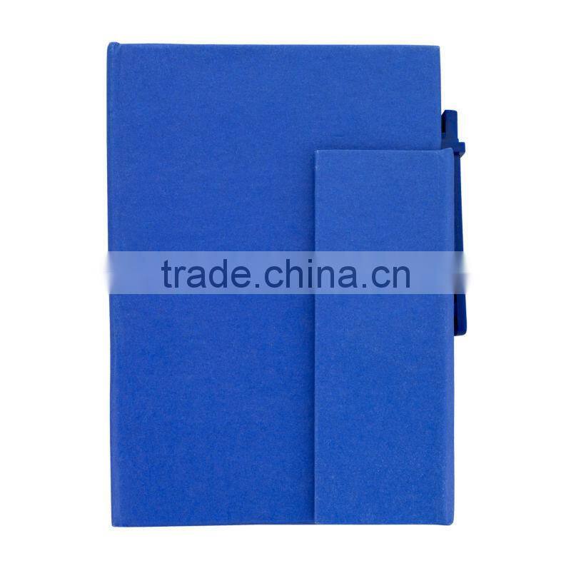 Colorful recycle notebook with pen with paper pocket