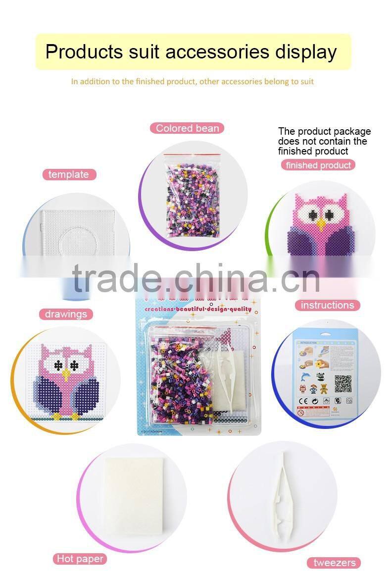 2017 Hot selling Owl DIY education plastic hama fuse beads toys