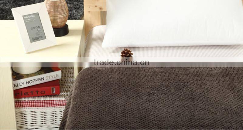 2015 Hot Sale 100% Polyester Warm Fabric Home textile Honeycomb Popcorn-Stitch Solid Waffle Weave Blanket