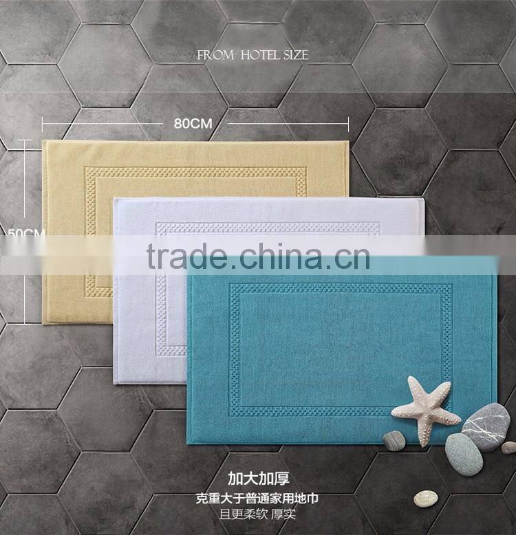 Hotel bath mat non slip bath mat 100% cotton custom logo