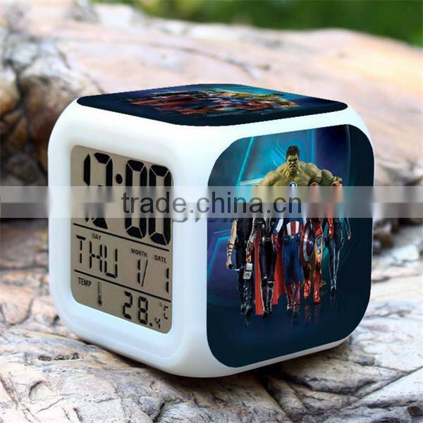 The Avenger Digital alarm clock LED clocks colorful change alarm clocks for children