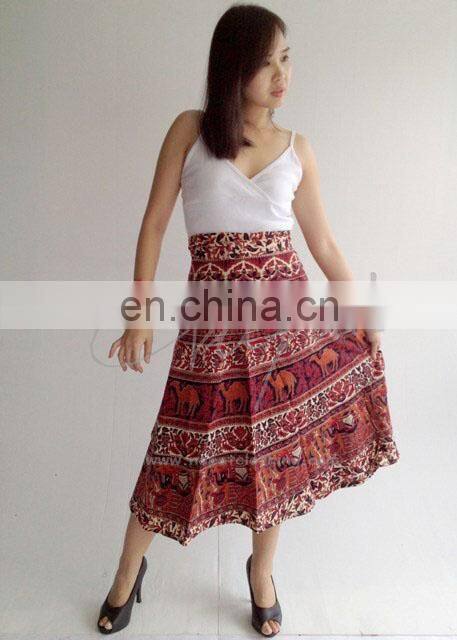 India Art Print style ladies sexy cotton wrap around skirts