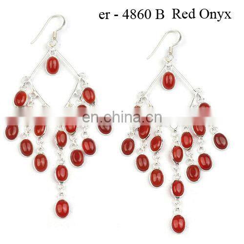 Wholesale Sun Jewelry Hooks Indian 925 Sterling Silver Earring With Stone Beautiful silver earrings with color gemstones