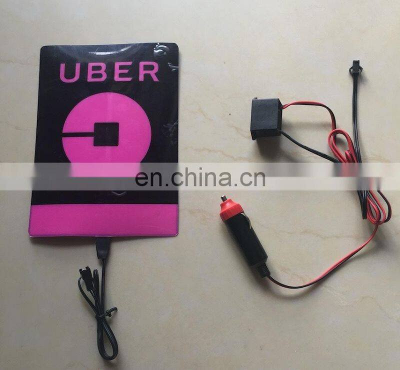 2017 new EL Backlight panel, uber light panel car sticker with 12V inverter for cigarette port