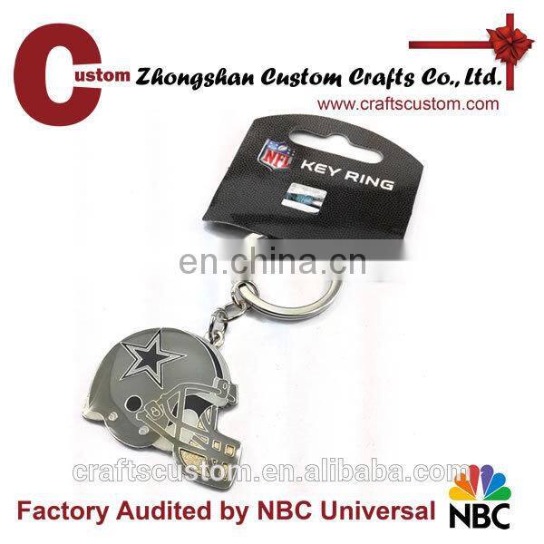 Promotional custom embossed leather keychain without logo
