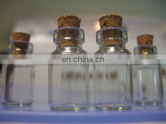 Small Glass Bottle Wooden Cork Stopper