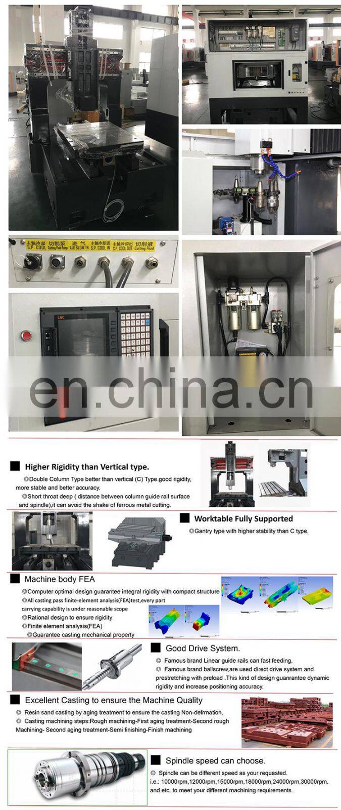Hot Sales Small size 3 Axis CNC Milling Machine with 4 axis optional