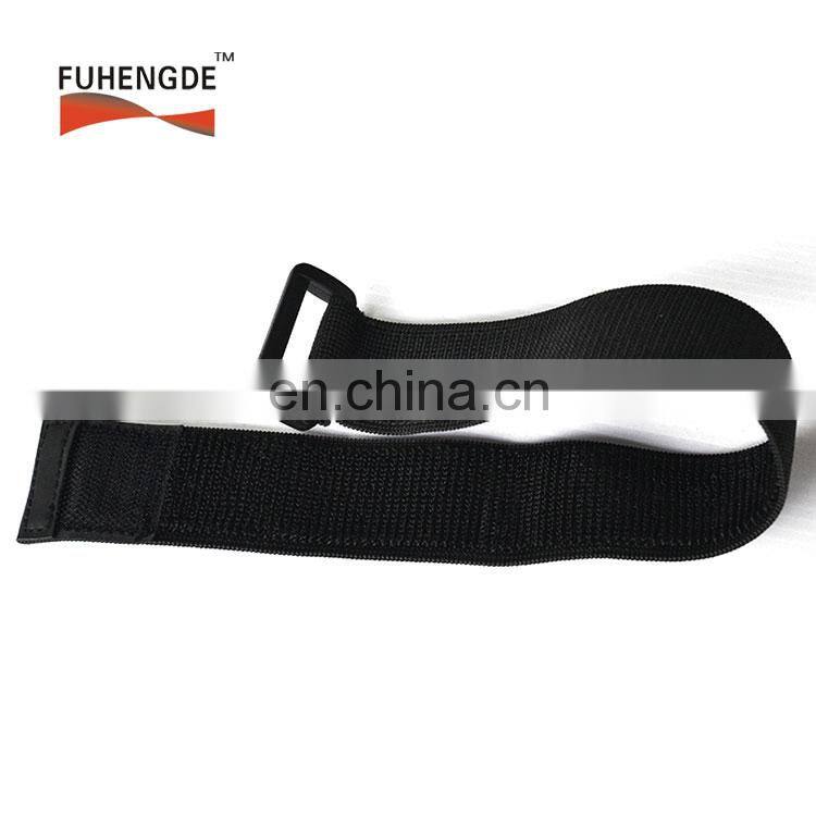 Hook and loop elastic boot strap with buckle