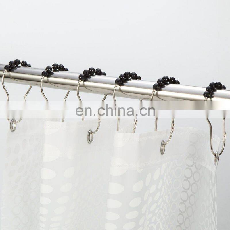 Amazer Shower Curtain Hooks Rings, Stainless Steel Shower Curtain Rings and Hooks-Set of 12-Black