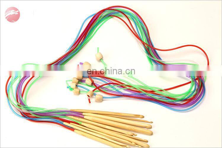 Multi-color Top Quality Plastic Tube Smooth Nature Circular Bamboo Knitting Crochet Hooks Needles Sets Tool