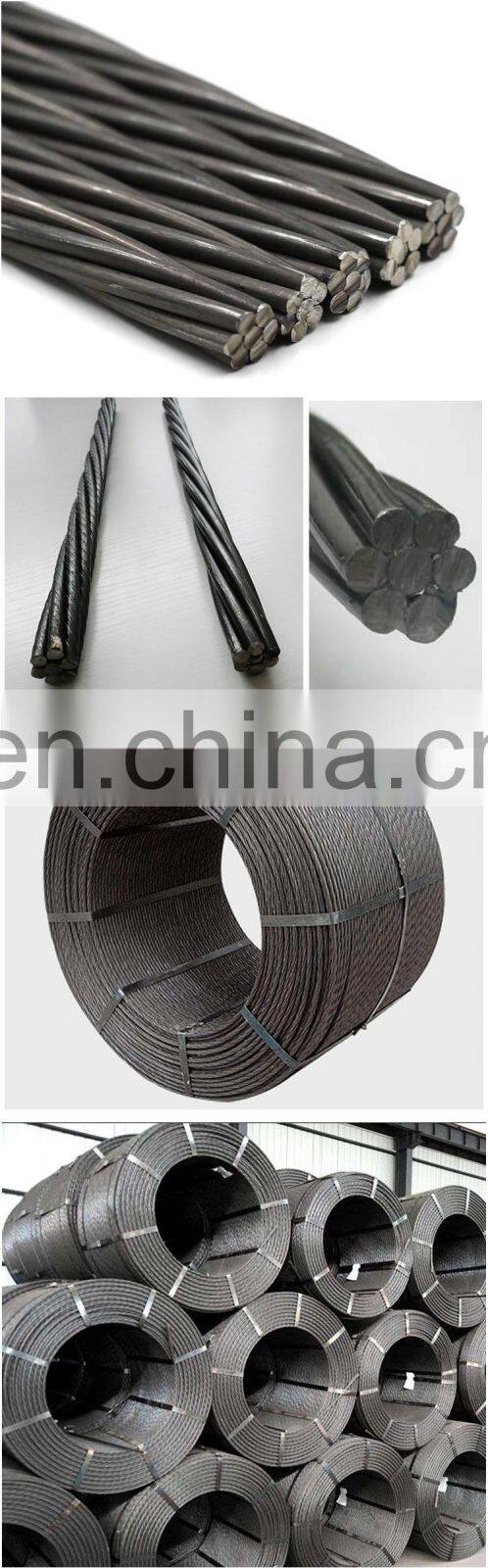 low relaxation prestressing concrete 12.5mm steel strand uncoated 7-wire