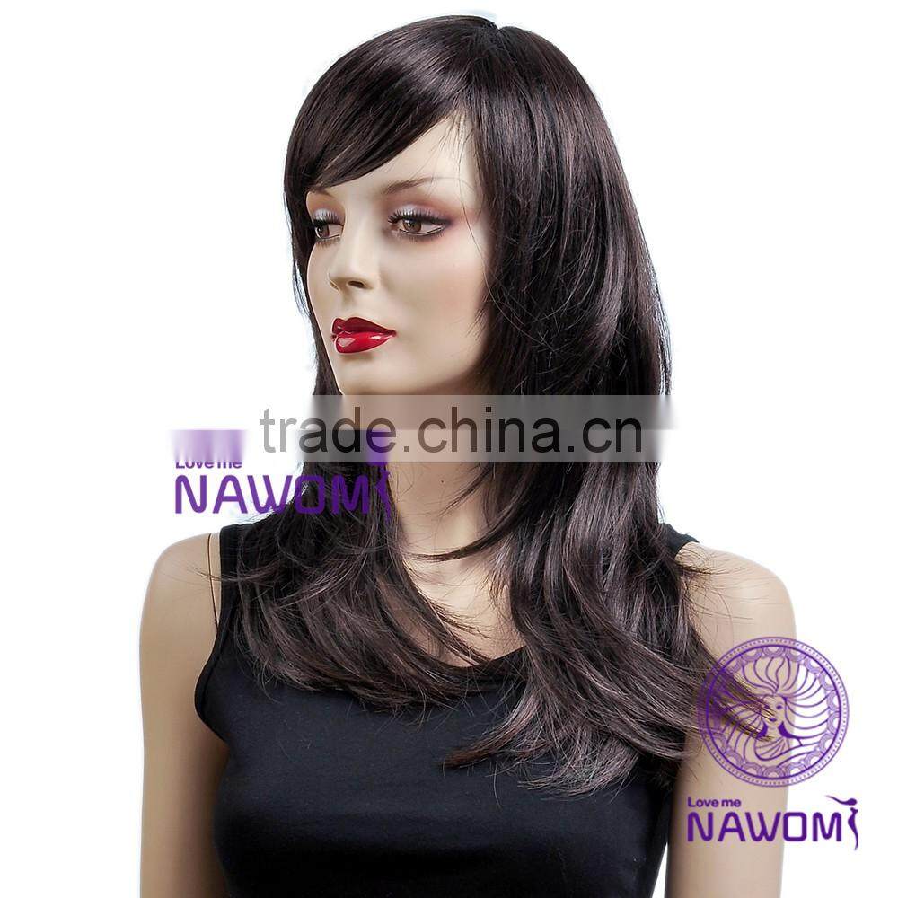 fashion ladies slanting bang wigs fair
