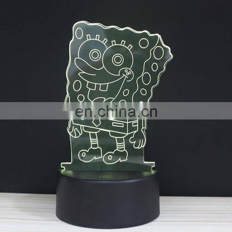 Promotion gifts custom 3D creative light acrylic illusion night lamp