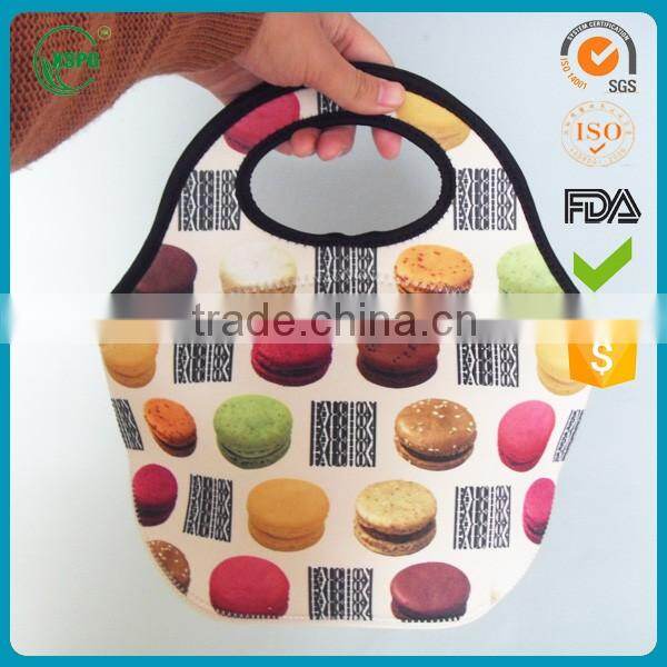 Neoprene Insulated Lunch Bag With Macaroon Pattern