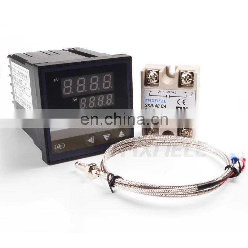 Digital PID REX-C700 Temperature Controller + SSR Relay 40A + K Thermocouple + Heat Sink ,PID Controller Thermostat SSR Output