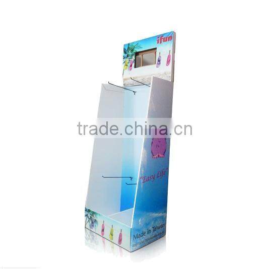 Eye catching advertising cardboard jewelry display stand with hook
