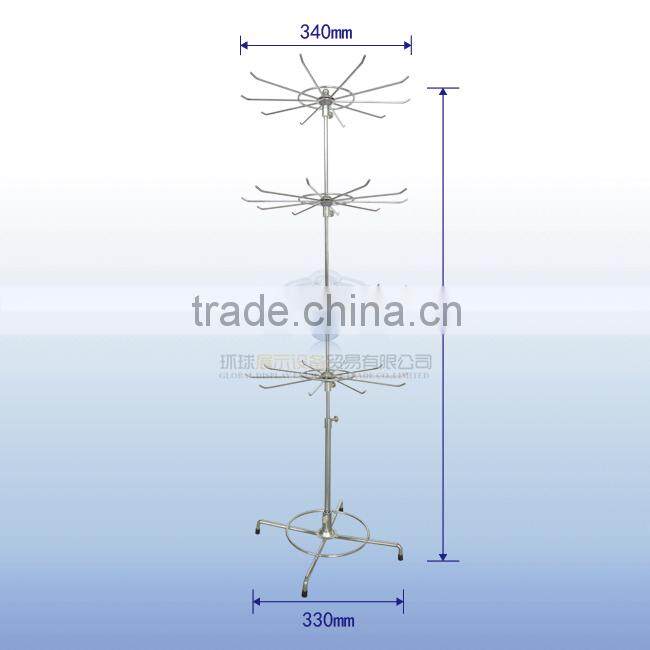 Fashion metal spinner floor rack with 4 tiers