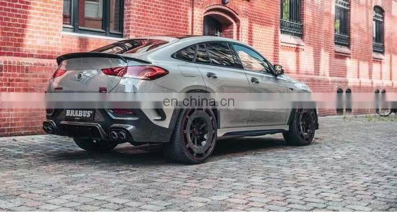 Runde BRA-BUS 900 Style Carbon Fiber Front Lip Grille Wind Knife Rear Lip Spoiler Exhaust For Mercedes-Benz GLE63 Coupe Body Kit