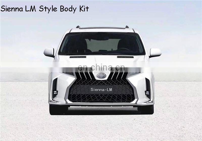 Runde LM Style ABS Material Bodykit With Front Rear Bumper Hood Suitable For 2011-2020 Toyota Sienna Body Kit