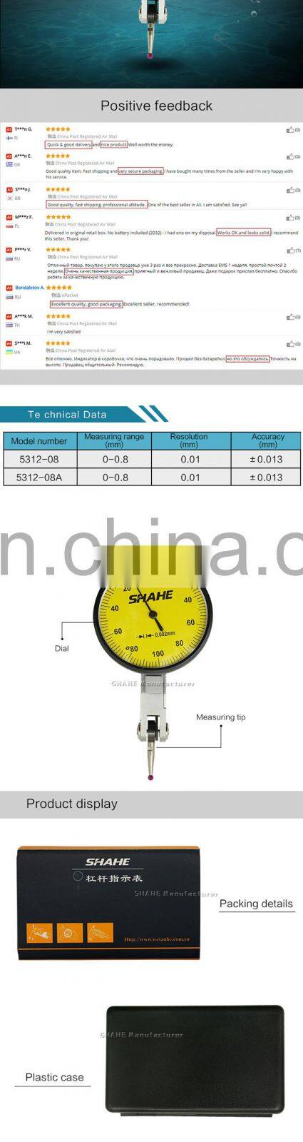 SHAHE 0-0.2mm 0.002 mm Dial test indicator with jewel Dial indicator