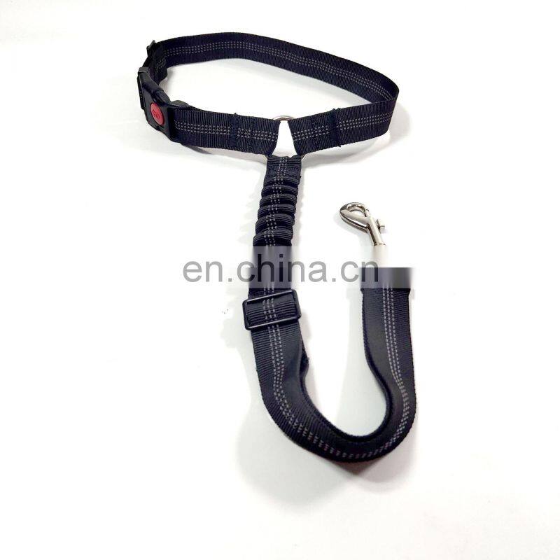 Dog Seat Belt Adjustable Durable Car Seat Belt Reflective Elastic Nylon Bungee Connect Dog Harness in Vehicle Travel Strap Leads
